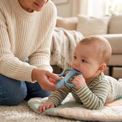 Baby Teething Ring | Soothing Silicone Teether - Univers Nest