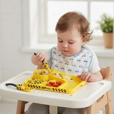 Assiette bebe | Antidérapante Incassable - Univers Nest