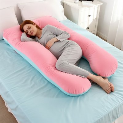 Pregnancy pillow from Univers Nest with soft, supportive fabric, designed for comfort during pregnancy and relaxation.