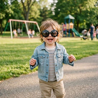 Baby sunglasses by Univers Nest with UV protection, featuring a comfortable fit and stylish design for infants.