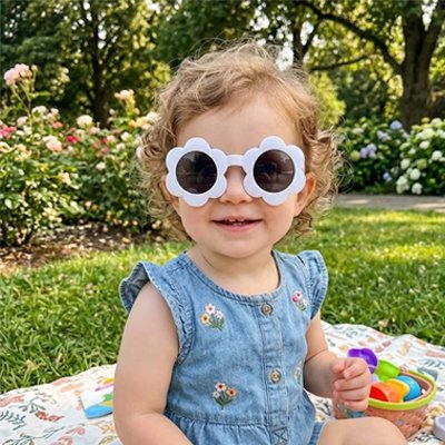 Baby sunglasses by Univers Nest with UV protection, featuring a comfortable fit and stylish design for infants.