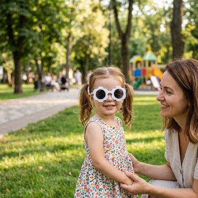 Baby sunglasses from Univers Nest with UV protection, featuring a colorful frame and small, rounded lenses for comfortable wear.