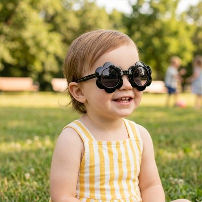 Baby sunglasses by Univers Nest with UV protection, featuring soft frames and comfortable fit for infants.