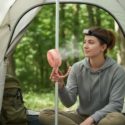 Univers Nest portable mini fan with quiet operation, rechargeable battery, compact design, and adjustable settings.