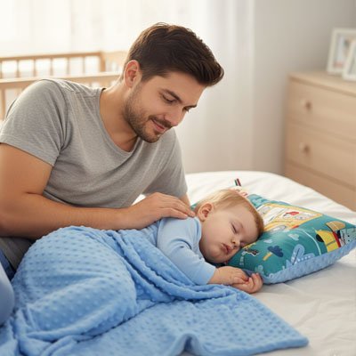 Ergonomic children's pillow from Univers Nest with supportive, cushioned design for comfortable sleep for kids.