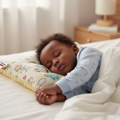 Ergonomic children's pillow from Univers Nest, featuring a soft, supportive design ideal for comfortable sleep for kids.