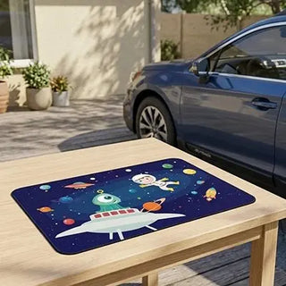 Univers Nest baby car sunshade with UV protection blocking sunlight and providing shade for infants in the car window.