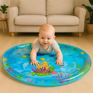 Colorful baby water play mat by Univers Nest, featuring sensory water-filled surface for infant sensory development and tummy time.