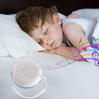 Univers Nest white noise night light, providing soothing glow and calming sound for peaceful sleep in a cozy nursery setting.